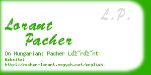 lorant pacher business card